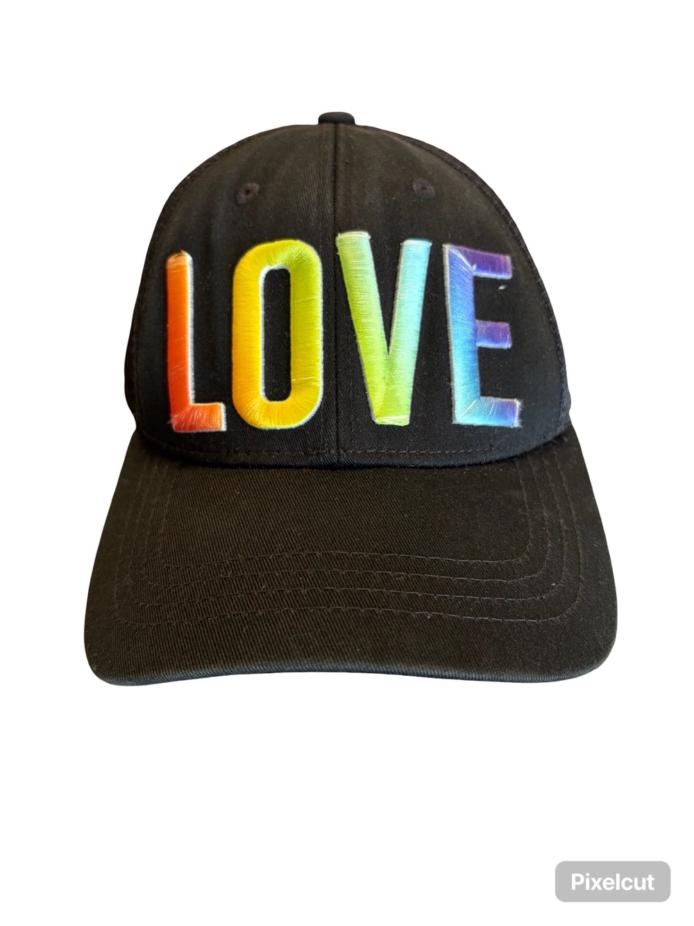 3/$15 Black 'LOVE' Rainbow Embroidered Baseball Cap